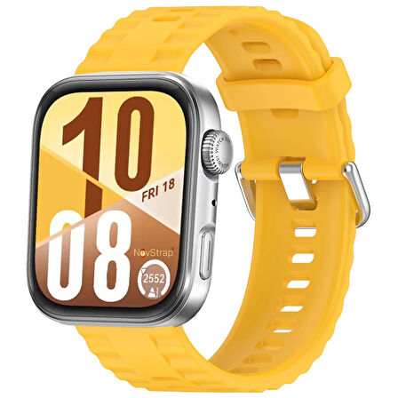 NovStrap Huawei Watch Fit 4 Pro/Fit 4/Fit 3 ile Uyumlu Kordon Tam Uyumlu Pimli Lansman Silikon Kayış