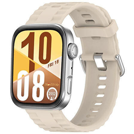 NovStrap Huawei Watch Fit 4 Pro/Fit 4/Fit 3 ile Uyumlu Kordon Tam Uyumlu Pimli Lansman Silikon Kayış