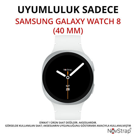 NovStrap Samsung Galaxy Watch 8 40mm ile Uyumlu Ekran Koruyucu 9H Temperli Cam Kolay Uygulama Aparat