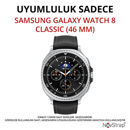 NovStrap Samsung Galaxy Watch 8 Classic 46mm ile Uyumlu Ekran Koruyucu 9H Temperli Cam Kolay Uygulama Aparatlı