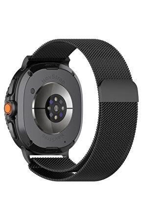 NovStrap Samsung Galaxy Watch 8 40mm 44mm Classic 46mm ile Uyumlu Kordon Mıknatıslı Metal Hasır