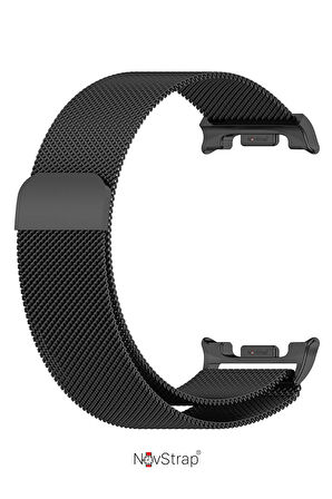 NovStrap Samsung Galaxy Watch 8 40mm 44mm Classic 46mm ile Uyumlu Kordon Mıknatıslı Metal Hasır