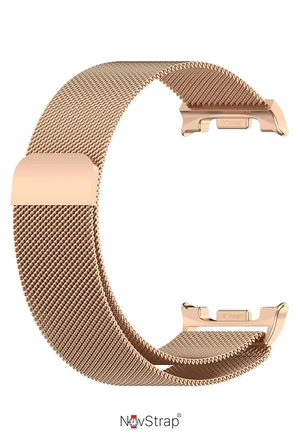 NovStrap Samsung Galaxy Watch 8 40mm 44mm Classic 46mm ile Uyumlu Kordon Mıknatıslı Metal Hasır