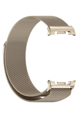 NovStrap Samsung Galaxy Watch 8 40mm 44mm Classic 46mm ile Uyumlu Kordon Mıknatıslı Metal Hasır