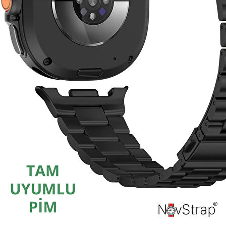 NovStrap Samsung Galaxy Watch 8 40mm 44mm Classic 46mm ile Uyumlu Kordon Klasik Çelik Metal Kordon