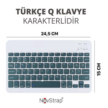 NovStrap İpad Air 13 inç / Pro 13 (M3/M2) Çip 2025-2024 ile Uyumlu Bluetooth Klavye Mouse Seti