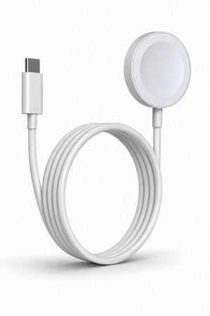 NovStrap Apple Watch ile Uyumlu Manyetik Hızlı Şarj Kablosu Type-C USB-C 1 Metre Beyaz