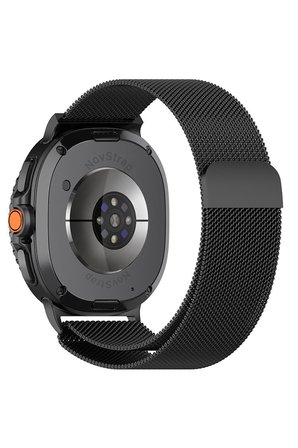 NovStrap Samsung Galaxy Watch 9 40mm 44mm ile Uyumlu Kordon Mıknatıslı Metal Çelik Hasır Kayış