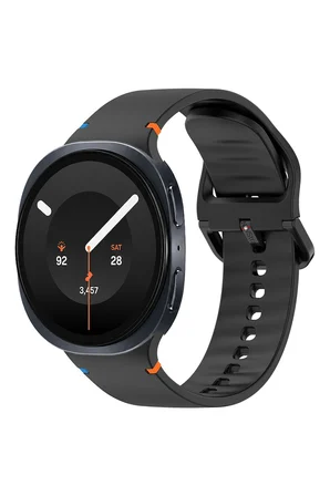 NovStrap Samsung Galaxy Watch 9 40mm 44mm ile Uyumlu Kordon Dikişli Silikon Kayış Tam Uyumlu Pimli