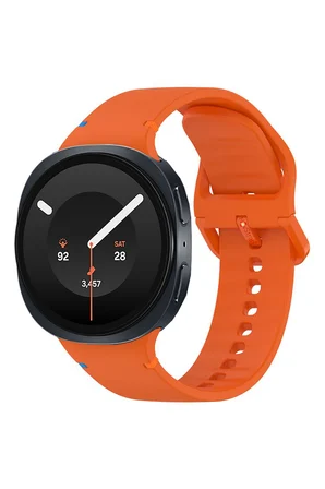 NovStrap Samsung Galaxy Watch 9 40mm 44mm ile Uyumlu Kordon Dikişli Silikon Kayış Tam Uyumlu Pimli