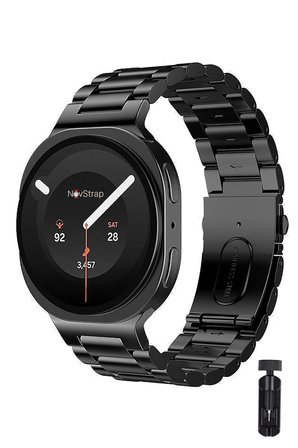 NovStrap Samsung Galaxy Watch 9 40mm 44mm ile Uyumlu Kısaltma Aparatlı Baklalı Çelik Metal Kordon