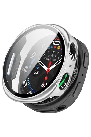 NovStrap Samsung Galaxy Watch 8 40mm ile Uyumlu Kasa ve Cam Ekran Koruyucu 360 Tam Koruma Sert Pc