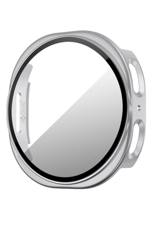 NovStrap Samsung Galaxy Watch 9 44mm ile Uyumlu Kılıf Sert PC Kasa ve Cam Ekran Koruyucu 360 Tam Koruma