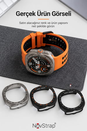 NovStrap Samsung Galaxy Watch Ultra / Ultra 2 47mm ile Uyumlu Sert PC Kasa Koruyucu 360 Tam Koruma