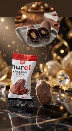 HURCİ SÜTLÜ ÇİKOLATA KAPLI BADEMLİ HURMA 1000 GR