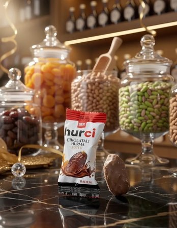HURCİ SÜTLÜ ÇİKOLATA KAPLI BADEMLİ HURMA 1000 GR