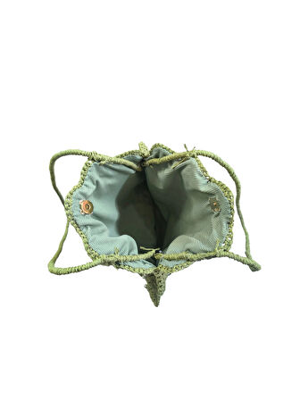 HASIR ÇANTA İNCİ TAŞLI YEŞİL - MODEL 202502