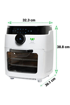 Wiami Airfryer Oven RA-011W 12 lt Beyaz Yağsız Fritöz Teşhir