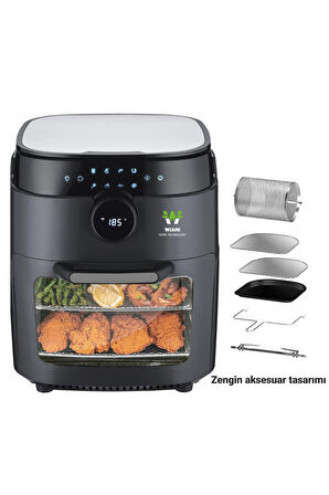 Air Fryer 12 Litre Siyah Oven Akıllı Fritöz