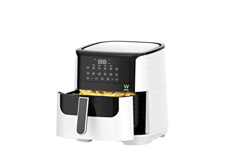 WIAMI 7 Litre Sıcak Hava Fritözü Camlı Airfryer Beyaz