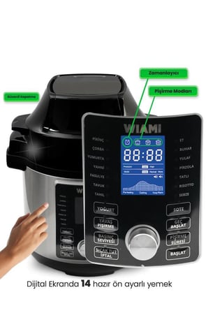 Wiami 2in1 AirFrey Özellikli Çok Amaçlı Pişirici-TEŞHİR