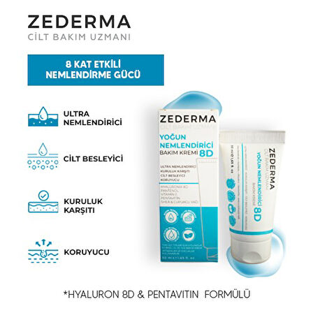 Zederma Yoğun Nemlendirici Cilt Bakım Kremi 8d 50ml