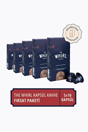 The Whirl Espresso Dark Kapsül Kahve 5'li Fırsat Paketi 50 Kapsül