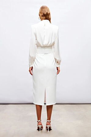 Sateen Kadın Kosaj Detaylı Bluz 1161-1052