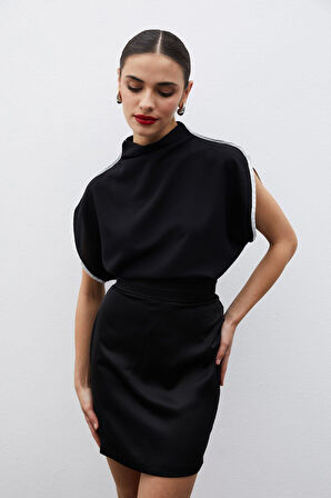 Sateen Kadın Kolsuz Bluz 1479-1050