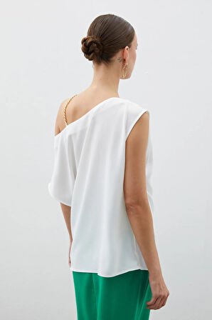 Sateen Zincir Askılı Kadın Bluz 1490-1054