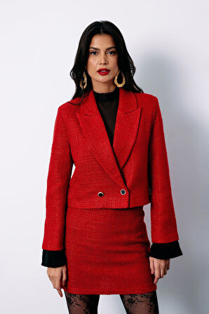 Sateen Kadın Tüvit Ceket 1557-6523