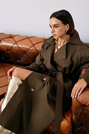 Sateen Kadın Trenç 106-6555