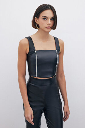 Sateen Kadın Deri Pantolon 1616-5512