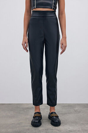 Sateen Kadın Deri Pantolon 1616-5512