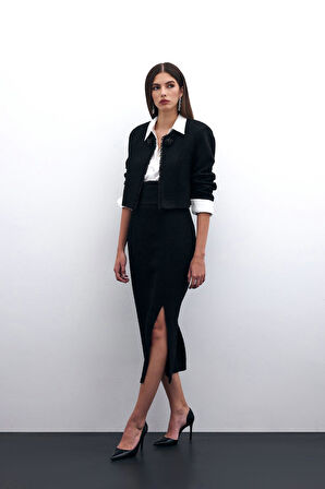 Sateen Kadın Tüvit Kalem Etek 1628-4526