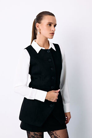 Sateen Kadın Süet Yelek 1639-6548