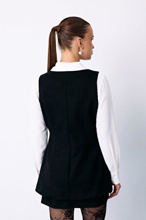 Sateen Kadın Süet Yelek 1639-6548