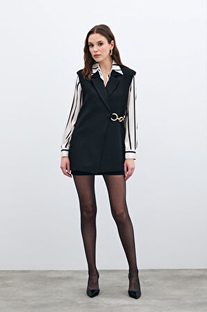 Sateen Kadın Yandan Detaylı Yelek 1665-6506