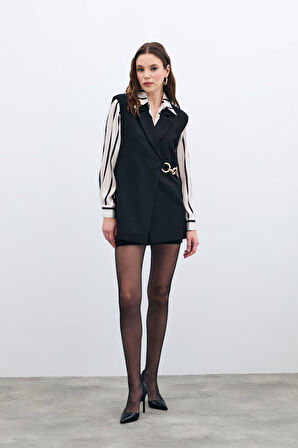 Sateen Kadın Yandan Detaylı Yelek 1665-6506