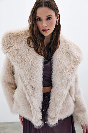 Sateen Kadın Lolita Yakalı Kürk 101-1001