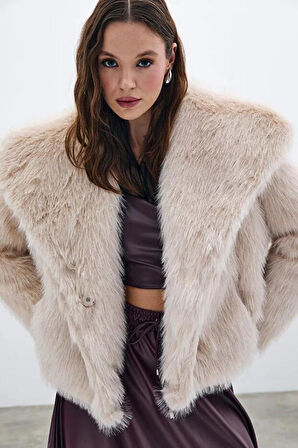 Sateen Kadın Lolita Yakalı Kürk 101-1001