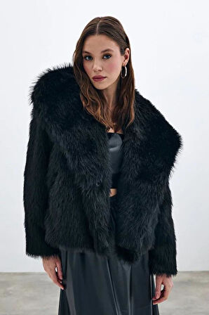 Sateen Kadın Lolita Yakalı Kürk 101-1001