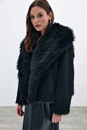 Sateen Kadın Lolita Yakalı Kürk 101-1001