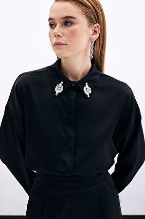 Sateen Aksesuar Detaylı Gömlek 1713-2003