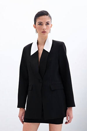 Sateen Kadın Kontrast Ceket 1758-6013