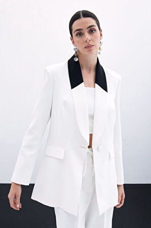 Sateen Kadın Kontrast Ceket 1758-6013