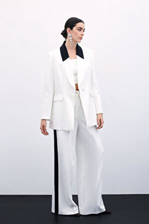 Sateen Kadın Kontrast Ceket 1758-6013