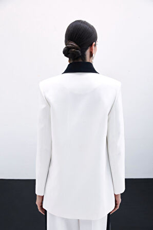 Sateen Kadın Kontrast Ceket 1758-6013