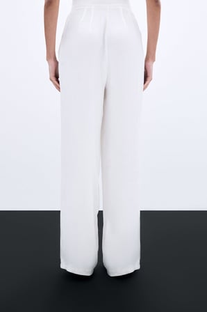 Sateen Kadın Cepli Bol Paça Pantolon 1782-5050