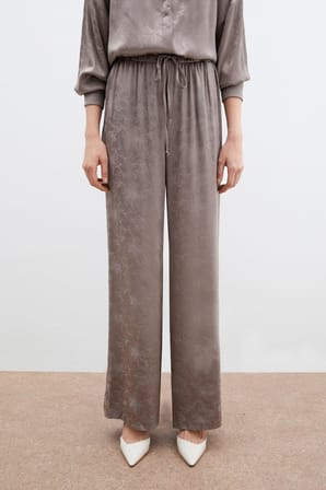 Sateen Kadın Jakarlı Saten Pantolon 1784-5048